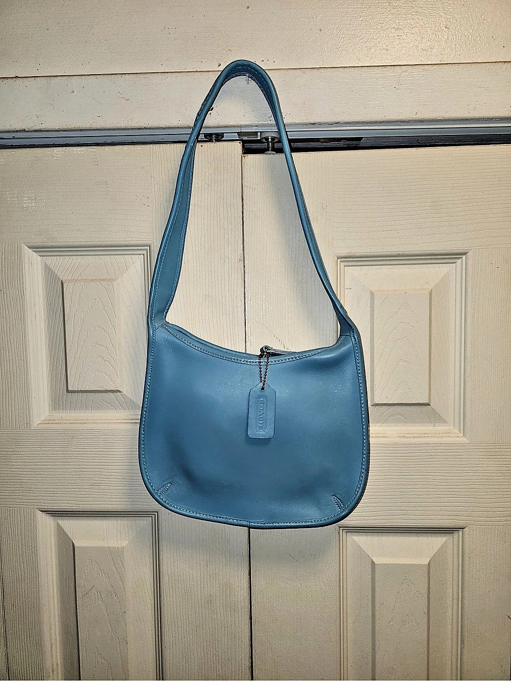 Coach Vintage Coach Soho Mini Bucket / Hobo Bag (Style 4148) ) Blue Leather Hobo